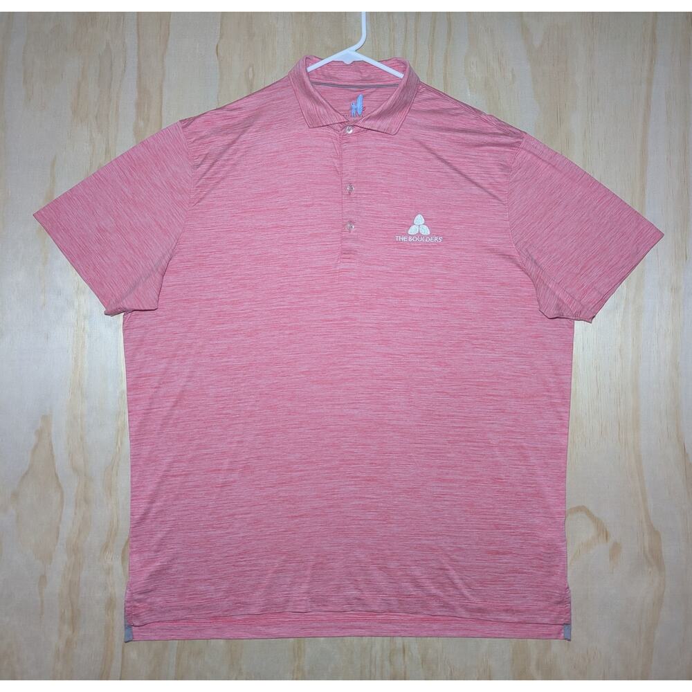 Johnnie-O Men's XL The Boulders Golf Featherweight Polo Shirt Heathered Red